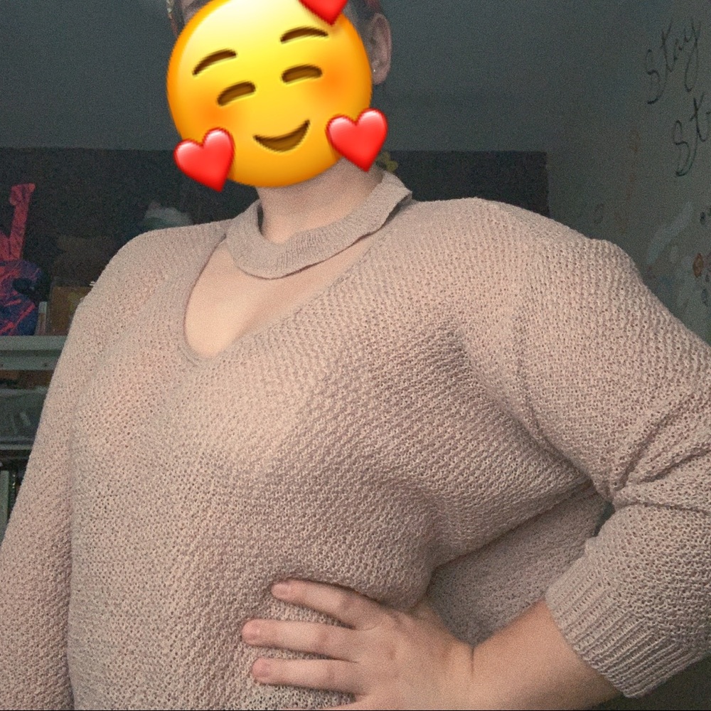 Charlotte Russe Cut Out V-Neck Sweater
